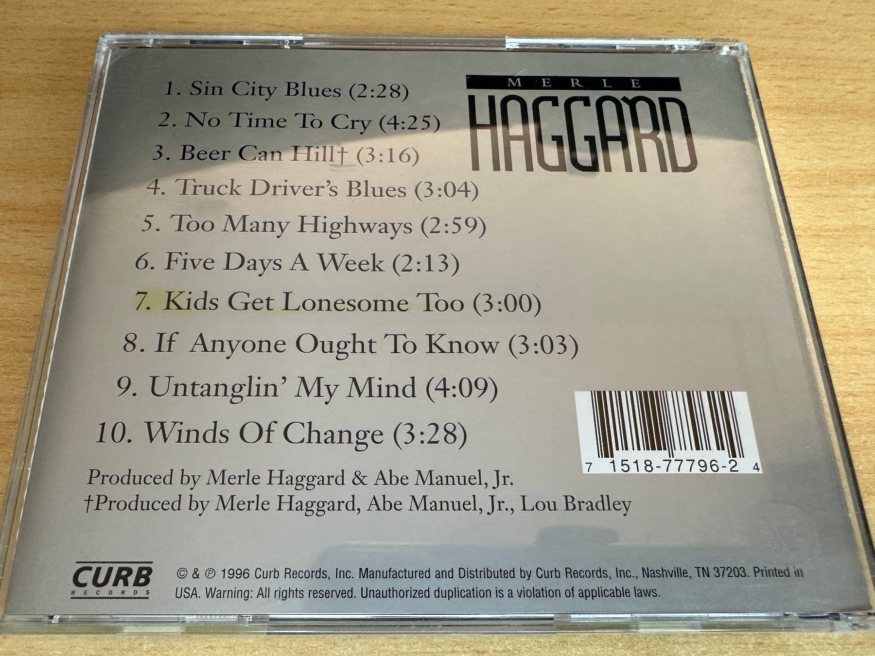 CD: Merle Haggard – 1996 – Usato da Rikon im Tösstal venduto da Alpenmutz 1