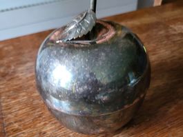 70er Vintage apfel zuckerdose versilbert dose schatule antik
