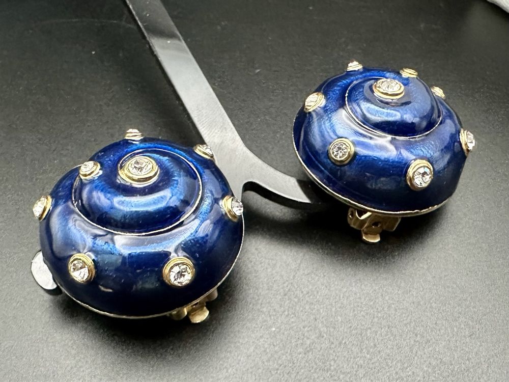 Paires De Clips à Pendants Strass Vintage Argenté - Style Années 1960 - Parfait État