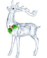 Kristall Rentier mit Stechpalmenkranz 🦌 Weihnachten