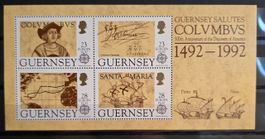 Guernsey 1992 Europa Kolumbus Block 4V MNH** POSTFRISCH Top