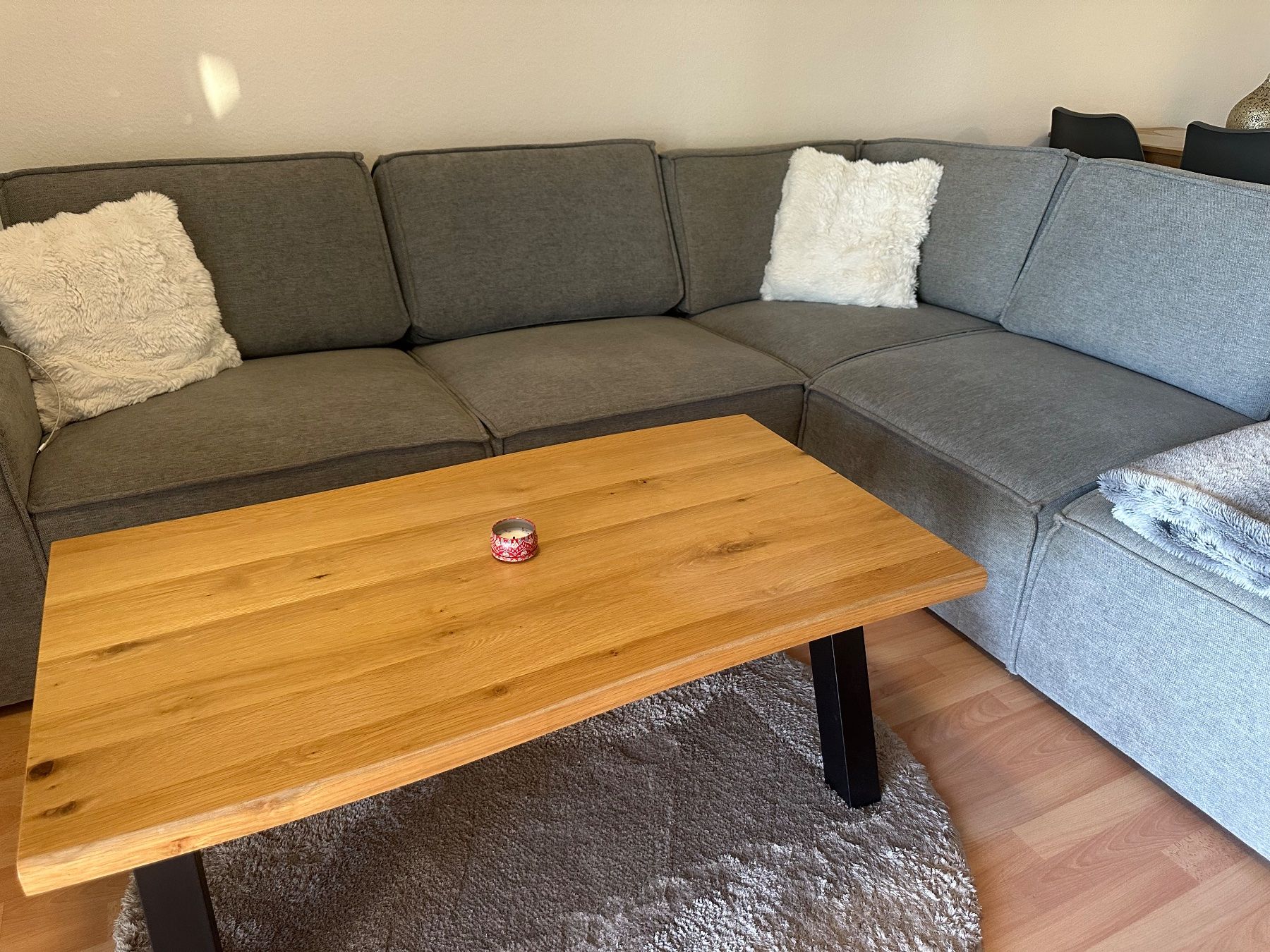Sofas: Ecksofa grau Stoff gute Zustand 270m -208m – Gebraucht aus Wangen b. Olten von elv_5ypv