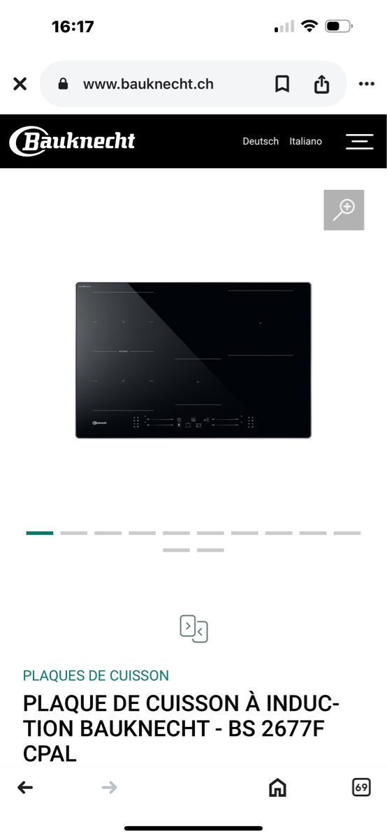 Cucine: Table de cuisson induction Bauknecht  BS2677F – Usato da Choëx venduto da steveXB12
