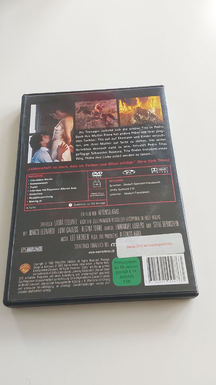 Alle DVDs: DVD Como Agua Para Chocolate Bittersüss Schokolade – Gebraucht aus Worb von niklas2001 1