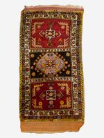 Tapis ancien turc YASTIK laine noué main. Années 1960