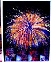 Feuerwerk  2  Öl auf Leinwand 43 x 43 cm