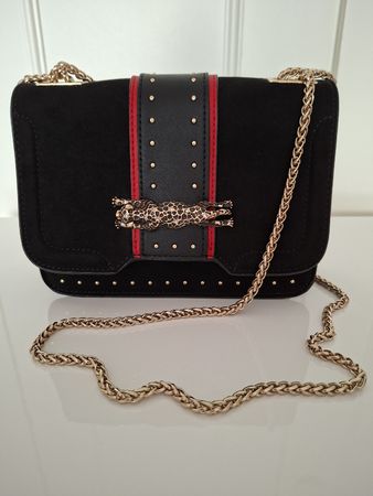 Sac Topshop noir à chaîne dorée
