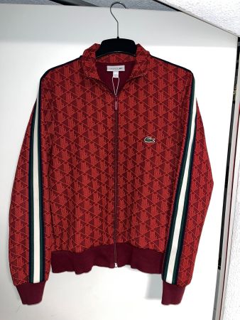 Lacoste Trainingsjacke, Rot/Weiss gestreift, Top Zustand!