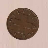 MONETA SVIZZERA 2 centesimi 1953 usata - circolata Rame