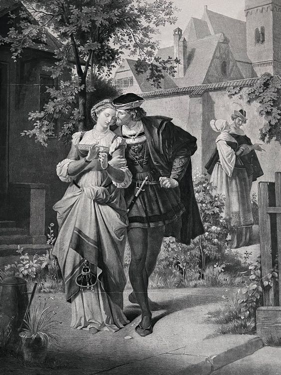 Faust und Gretchen marthe und Mephisto in Garten 1989 Stich Kaufen
