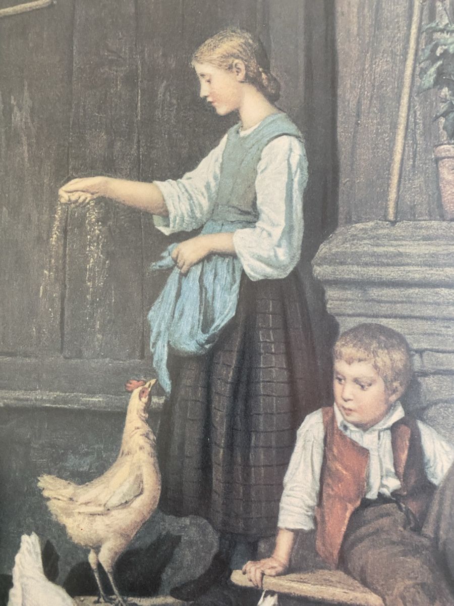 Foto & Immagini: Albert Anker "Die Hühner" - Gerahmtes Bild mit Charme! – Usato da Wilen b. Wollerau venduto da mad_2dgb 1