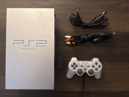 Playstation 2 SCPH-50004 silver console with controller