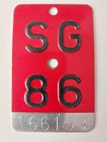 Velonummer SG 86 plaque Velo