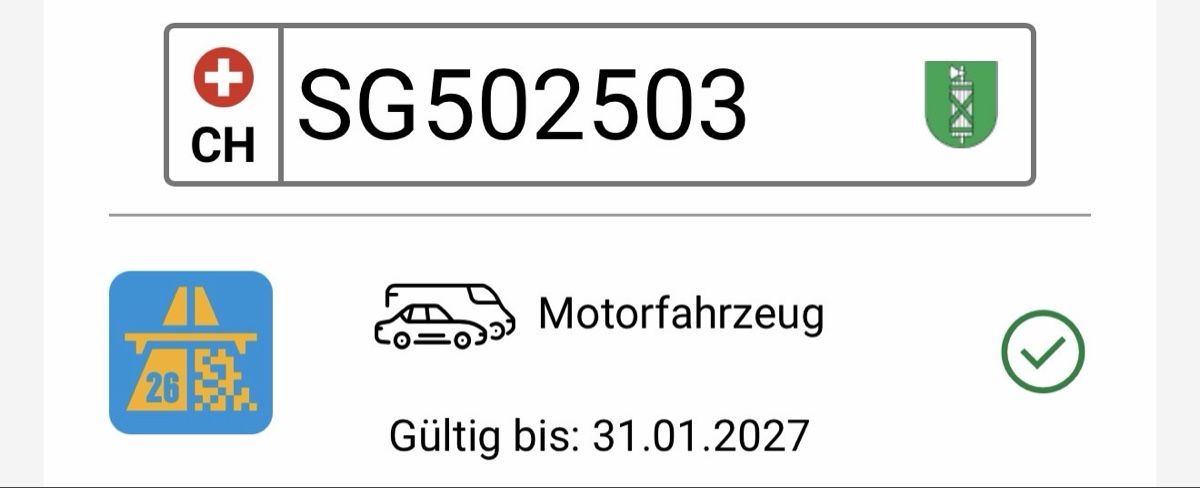 Insegne: Kontrollschild / Nummernschild SG inkl. Autobahnvignette – Nuovo e nell'imballaggio originale da Arnegg venduto da phi_b82s