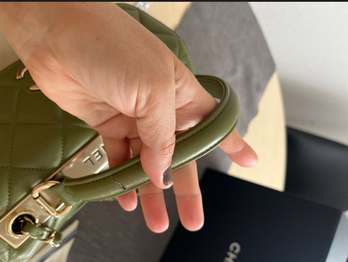 Chanel Taschen für Damen: Chanel Top Handle Flap Bag - Olive Green Quilted 53 – Gebraucht aus Gebenstorf von AA2015 6