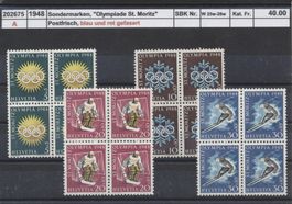 1948 "Olympiade St. Moritz" - Viererblock, ** postfrisch