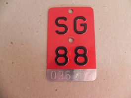 Nr. Velo Rad Nummer Velonummer St.Gallen 1988 SG 88 Geschenk
