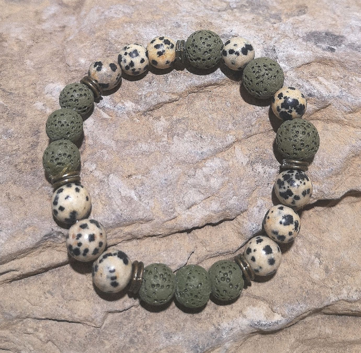 Bracciali & Braccialetti: Lava-Dalmatiner Jaspis Armk. - Spendenaktion – Nuovo (secondo la descrizione) da Unterkulm venduto da Nachtigall 6