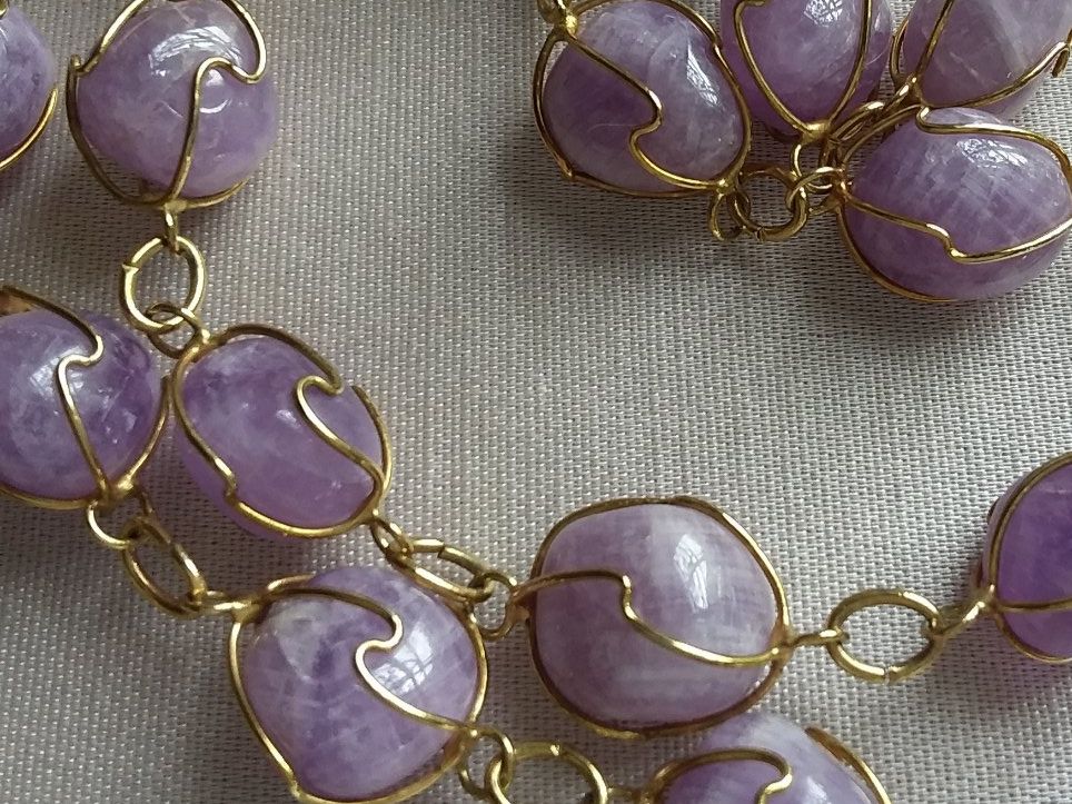 Catenine: Amethyst Kette, Lila, Echt, goldig gefasst – Usato da Zürich venduto da helsan 2