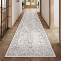 Vintage Läufer 80x300 cm grau waschbar rutschfest