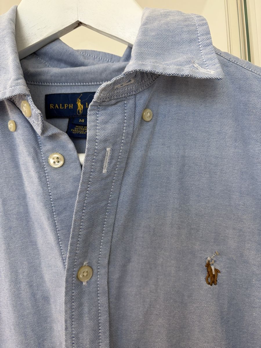 Ralph Lauren Hemden, T-Shirts & Polos: Hemd Ralph Lauren hellblau Grösse 14 J – Gebraucht aus Port von 11.12 1