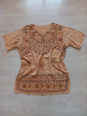 Tunique boho jaune à broderies Taille M