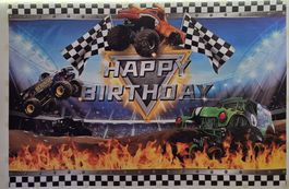 Monster Truck Jam Geburtstag Hintergrund 2x3 Meter