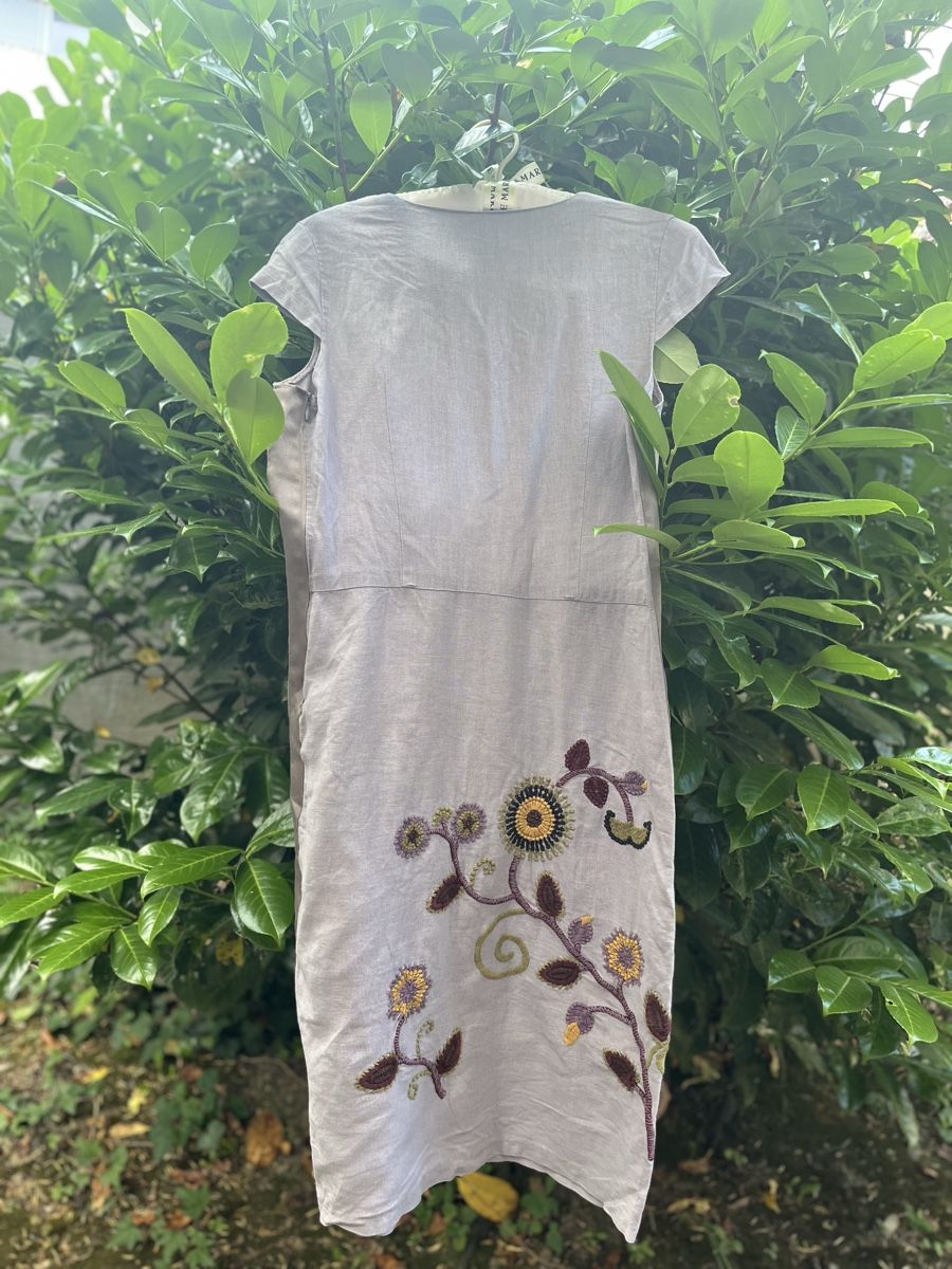 Vestiti: Linen Kleid mit Blumen, gross S – Usato da Basel venduto da hal_s2bt 3
