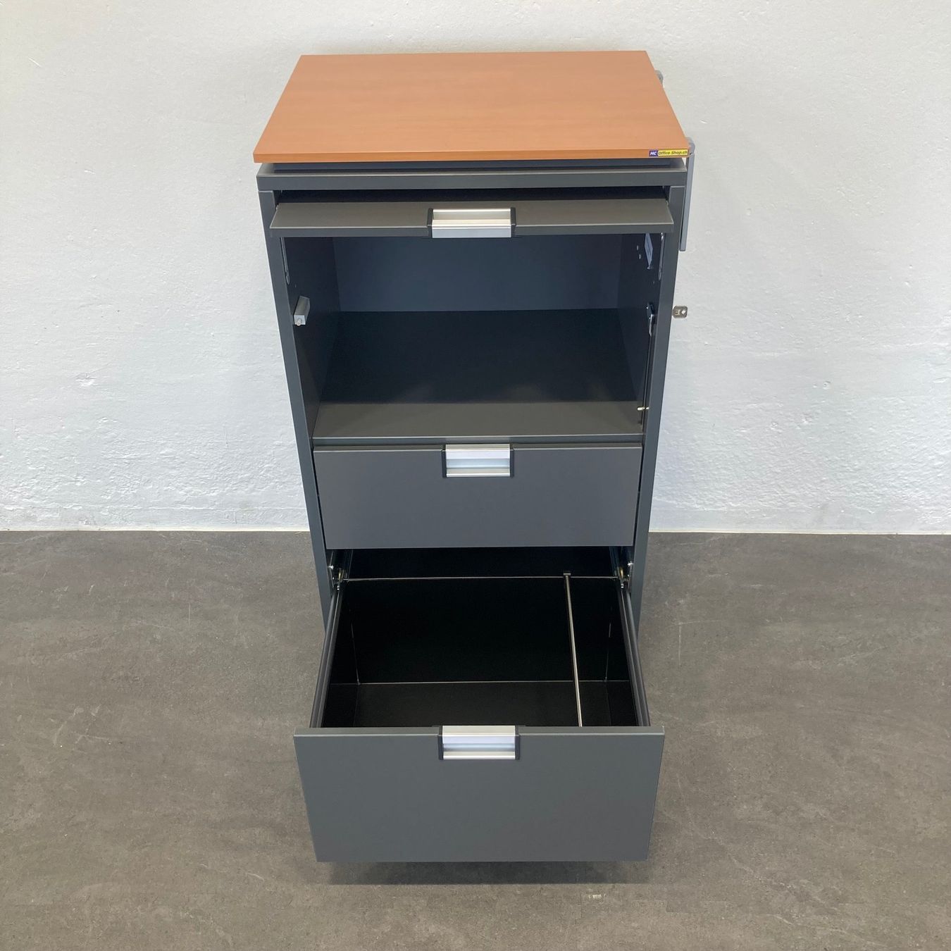 Banconi: Steelcase Moby Roll-Caddy - Anthrazit-Buche - mit A5 – Usato da Schönenwerd venduto da mcofficeshop 1