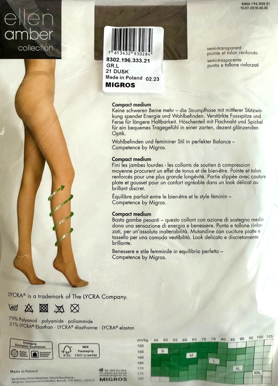 Ellen Amber Calze & Collant: Strumpfhose ellen amber Compact medium – Nuovo e nell'imballaggio originale da Menziken venduto da ABA60 1