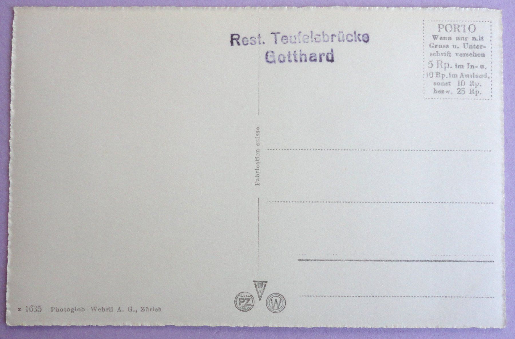 Cartoline postali: Schöllenen mit Teufelsbrücke – Usato da Fétigny venduto da Billy2miny 1
