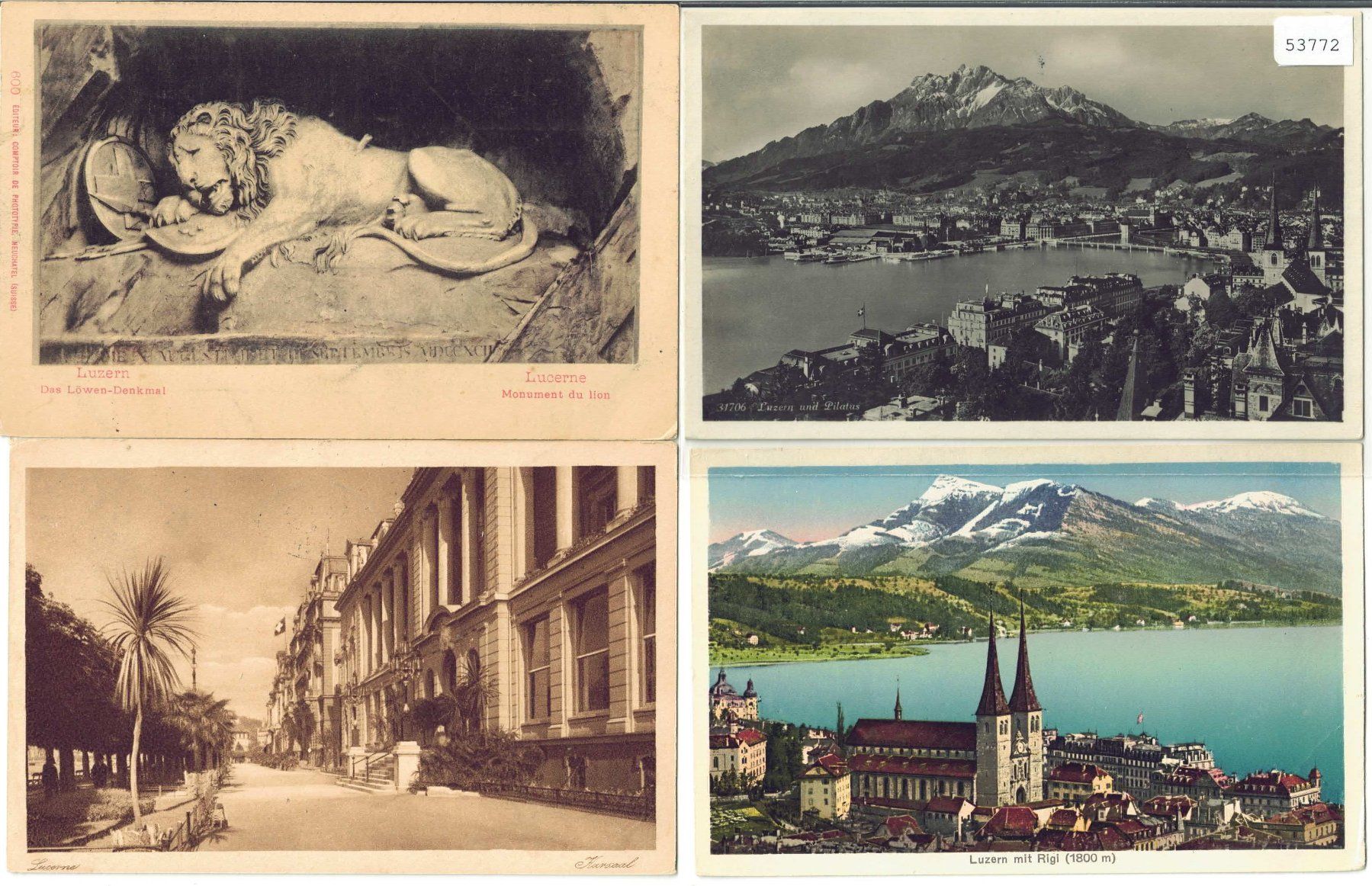 Cartoline postali: 4 AK - Luzern – Usato da Ettingen venduto da Kartenplanet