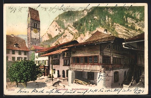 Cartoline postali: AK Interlaken, Heidenhäuser, 1907 – Usato da Berlin venduto da bartko-reher