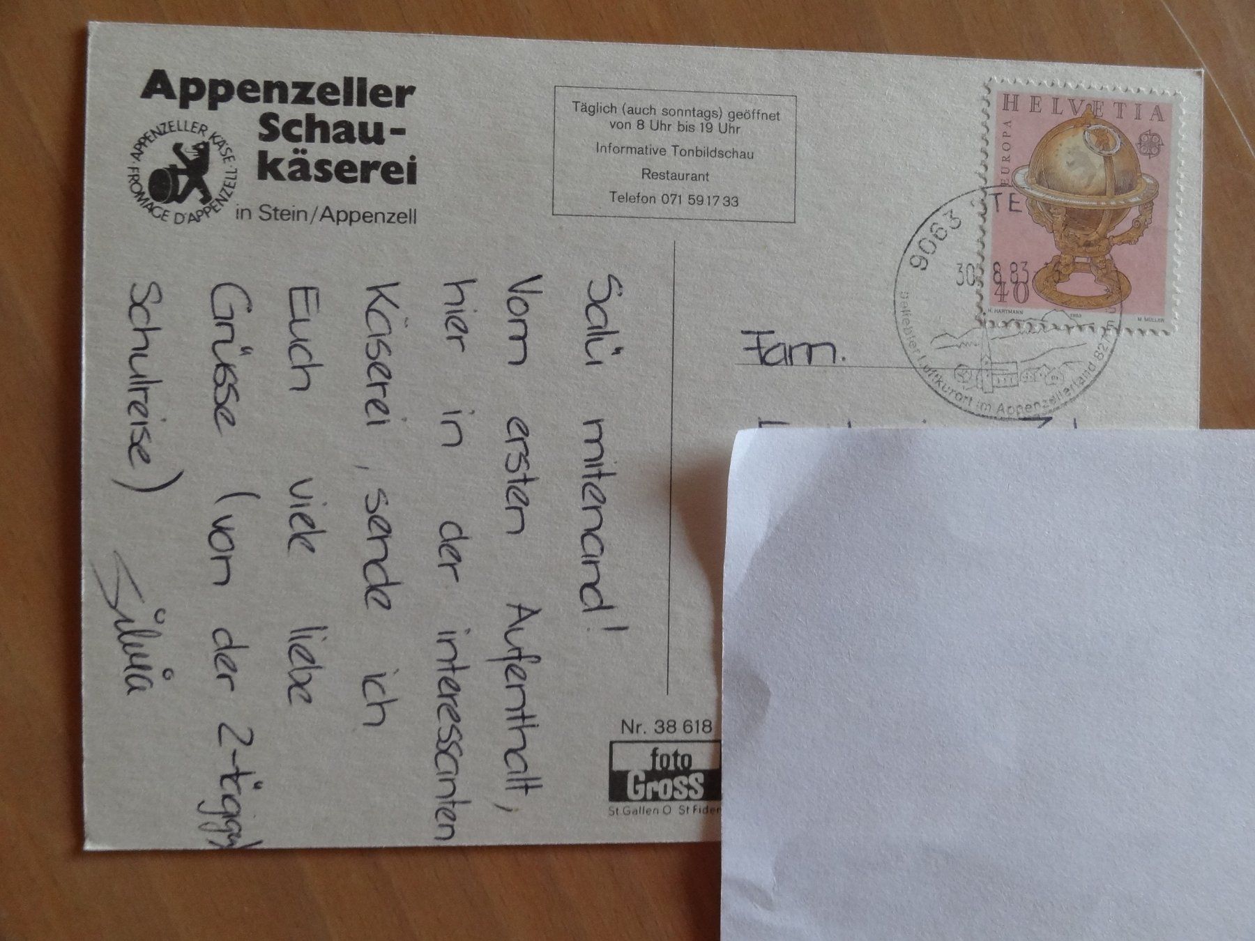 Cartoline postali: Stein - Appenzeller Schau-Kaserei - 1983 – Usato da St Léonard venduto da Riglin 1