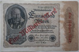 1 Milliarde Mark Weimarer Republik Reichsbanknote 1923
