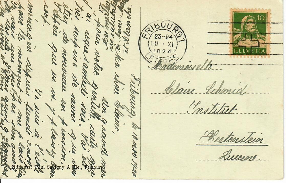 Ansichtskarten: Fribourg – Gebraucht aus Hochdorf von Ziegel-16 1