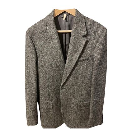 Herren Sakko SUNFLOWER 48 Wollmix grau Fischgratmuster
