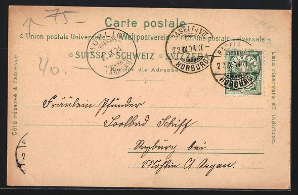 Cartes postales: Lithographie Basel, Teilansicht, 1904 – D'occasion à Berlin par bartko-reher 1