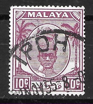 Tutti i francobolli: Perak 1950: Sultan mit Vollstempel IPOH – Usato da Zürich venduto da Rainstamps
