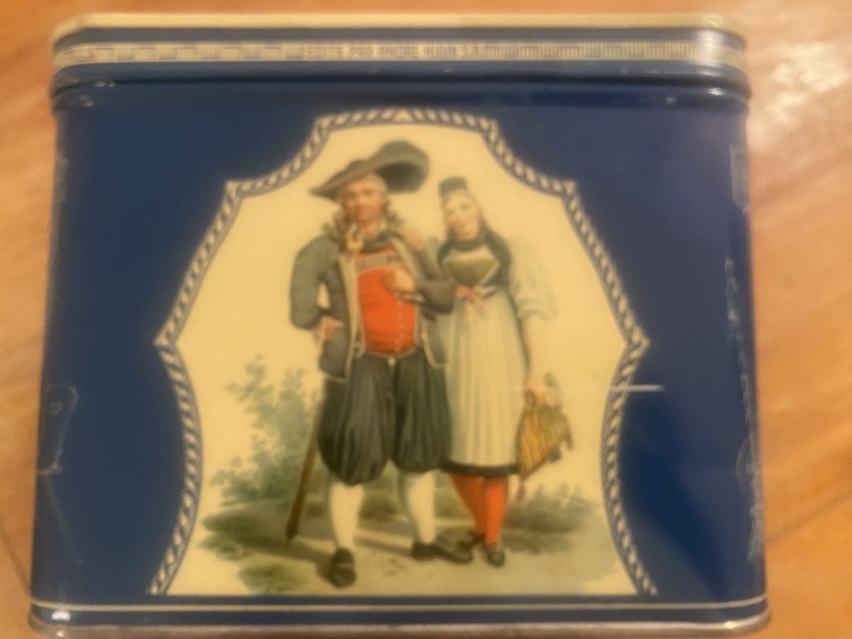 Tutte le decorazioni: Blaue Vintage Dose mit Schweizer Motiven, Herbstdeko! – Usato da Gerlikon venduto da jabadabadu 4