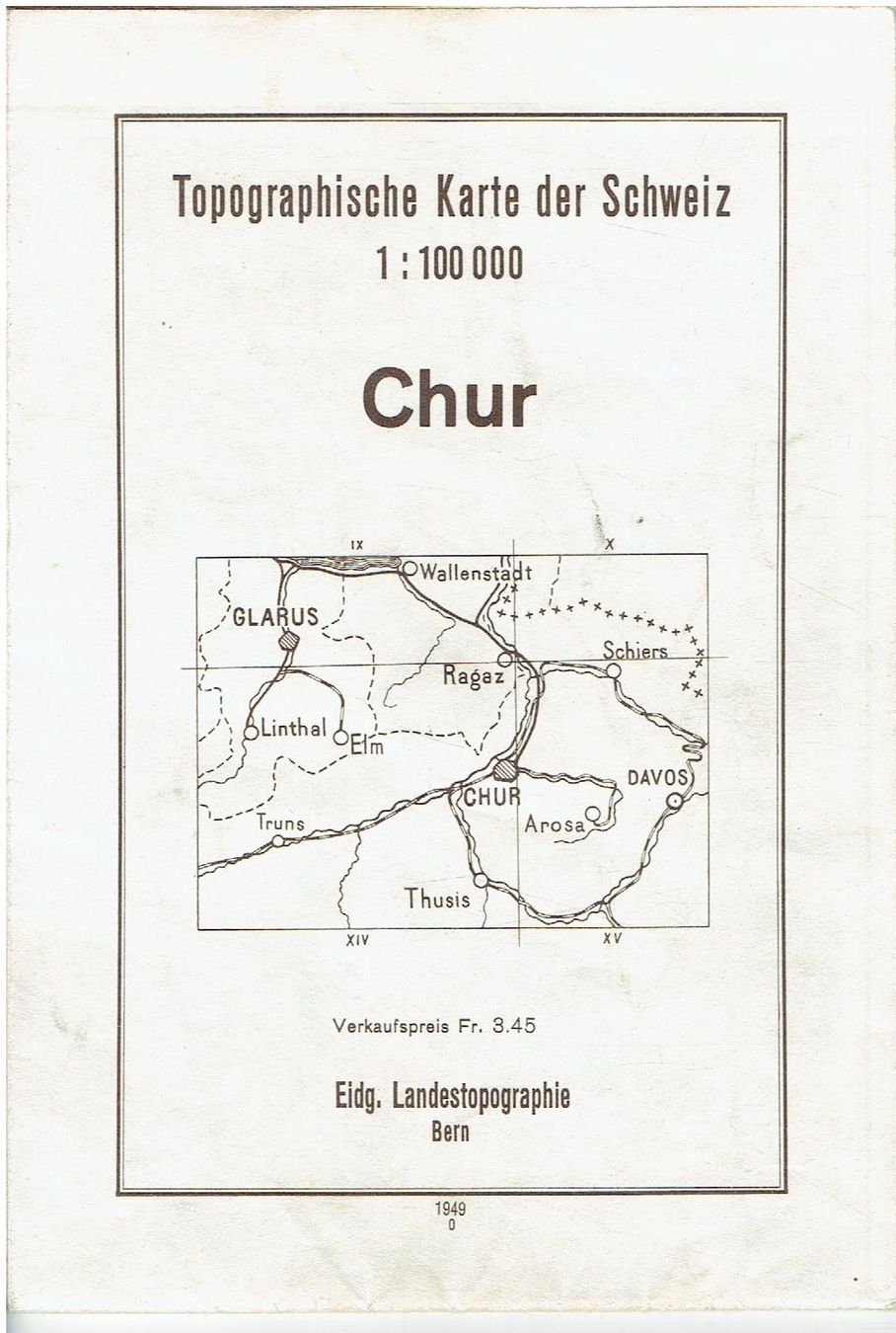 Landkarten & Atlanten: Chur 1949 – Gebraucht aus Flims - Dorf von Stagediver