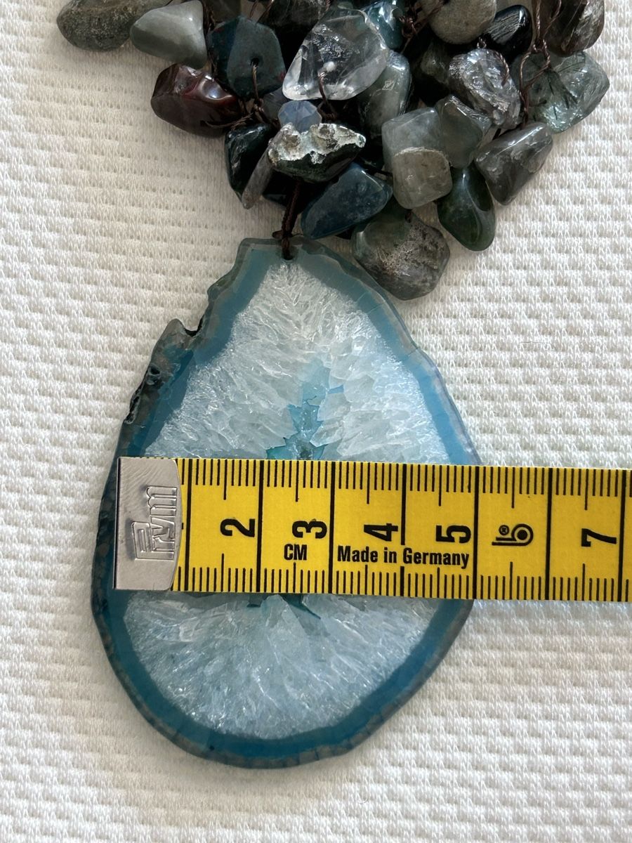 Catenine: Blue Agate Slice & Stone Necklace – Nuovo (secondo la descrizione) da Biel/Bienne venduto da zit_v5yc 7