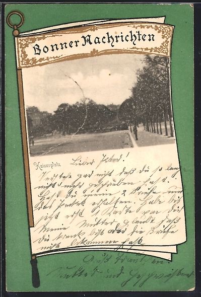 Cartoline postali: Grusskarten-AK Bonn, Kaiserplatz mit Bau – Usato da Berlin venduto da bartko-reher