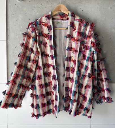 Jacke Blazer bunt Fransen S/M Corner Hippie Boho Look