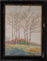 Aquarell Bäume in Landschaft