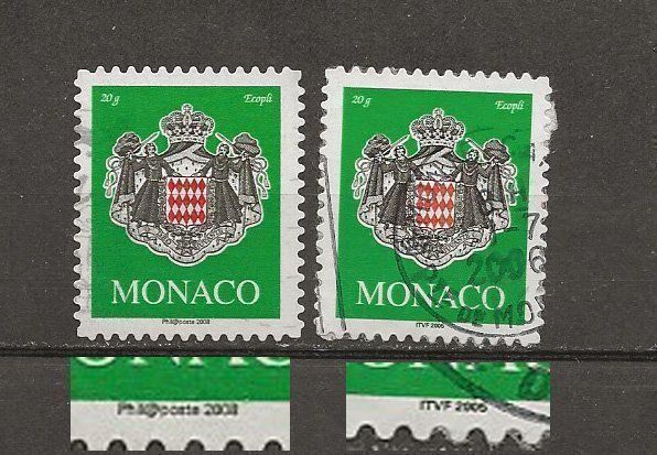 Tutti i francobolli: Monaco variété Phil poste 2007 – Usato da Sion venduto da PierreP01
