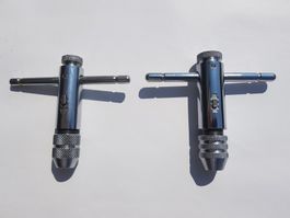 2 Gewindebohrerhalter, Rätsche mit Links- und Rechtslauf