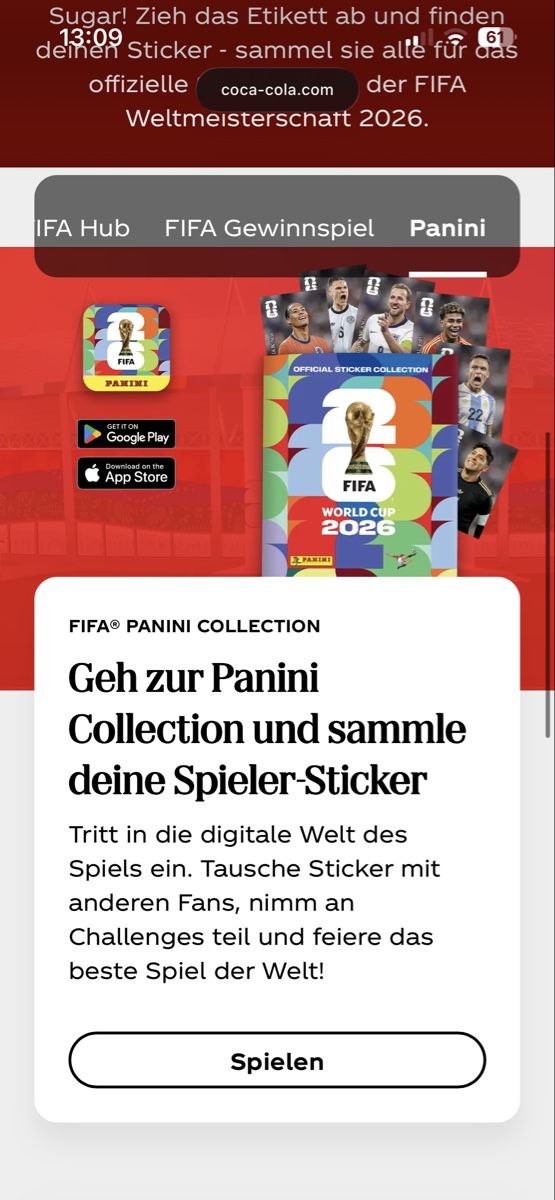Panini Carte collezionabili: Panini Coca Cola FIFA 2026 - kostenloser Versand – Nuovo e nell'imballaggio originale da Nussbaumen AG venduto da c.4 4