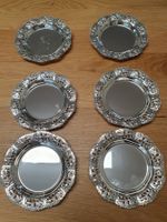 6 Glasuntersetzer aus Metall, nostalgisch, Vintage