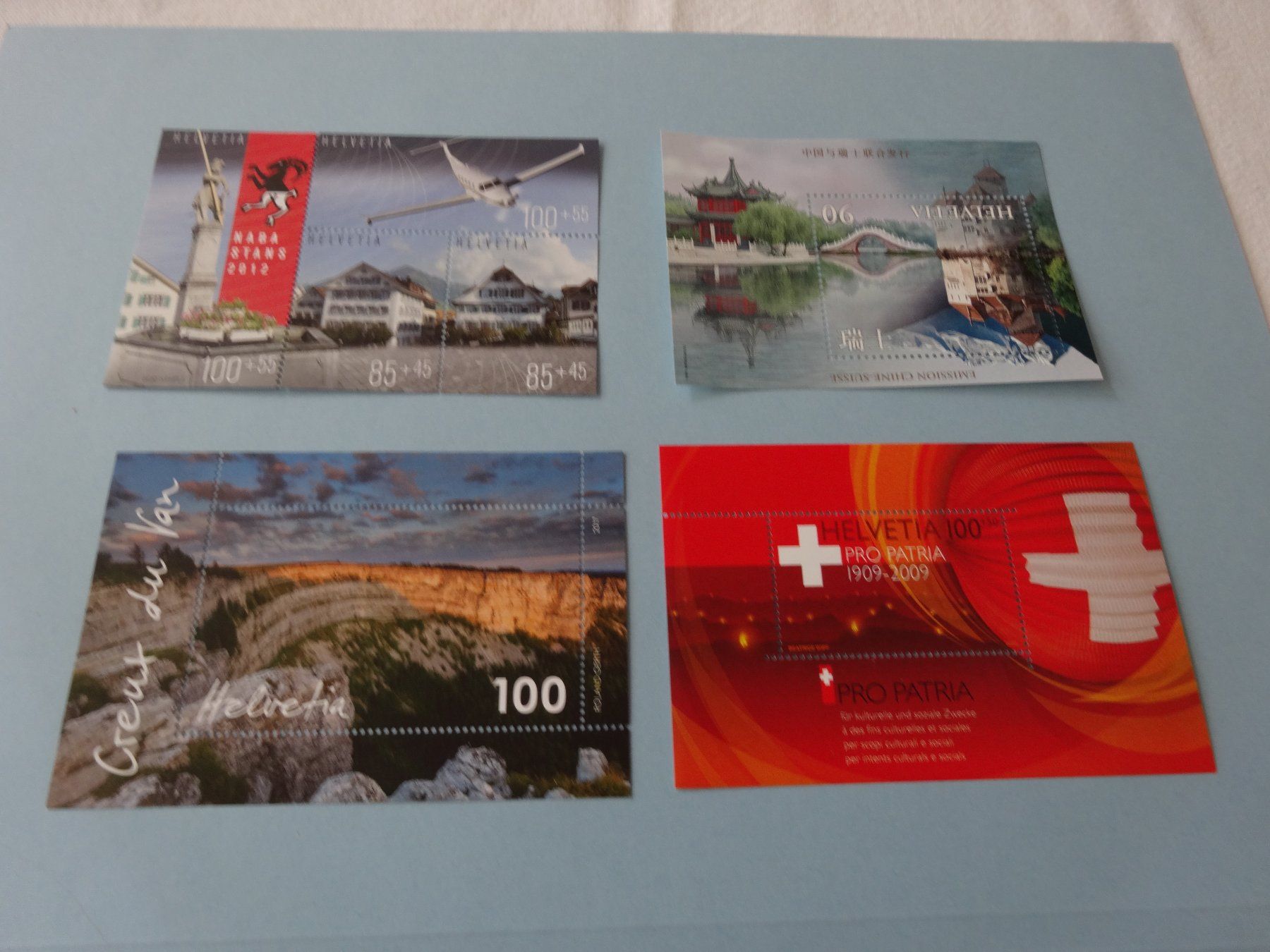 Alle Briefmarken: Helvetia 4 Blöcke verschiedene Postfrisch – Neu (gemäss Beschreibung) aus Neerach von jenny062